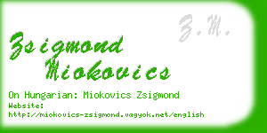 zsigmond miokovics business card